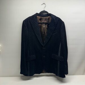 Roberto Cavalli Men's Black velvet Textured Blazer size 56 made in Italy